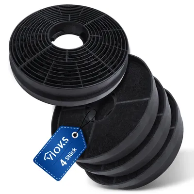 Produktbild von Kohlefilter Set 4 Stück kompatibel mit Respekta MIZ0058 105mmØ für Dunstabzugshaube