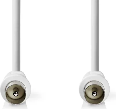 Obrázek produktu pro Koaxiální kabel | IEC (koaxiální) samec | IEC (koaxiální) samec | Niklovaný | 90 dB | 75 Ohm | Dvojité stínění | 3,00 m | Kulatý | PVC | Bílá | Označení