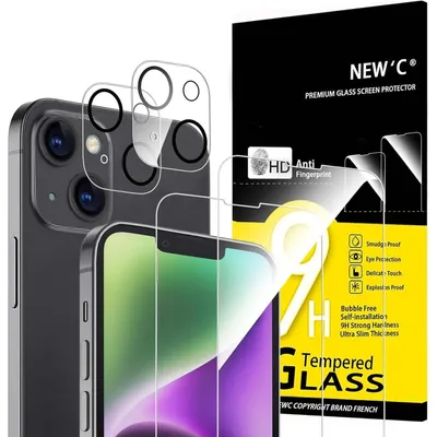Produktbild von Displayschutzfolie & Kameraschutz für iPhone 14 (6,1") 2er Set Panzerglas Transparent
