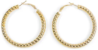 Produktbild von styleBREAKER Damen Creolen Ohrringe in Seil Optik, Klappbügel Verschluss, Runde Ohrhänger, Ohrschmuck 05090025
