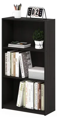 3-stufiges Bücherregal, Dunklespresso, 55,25 x 23,5 x 100,33 cm