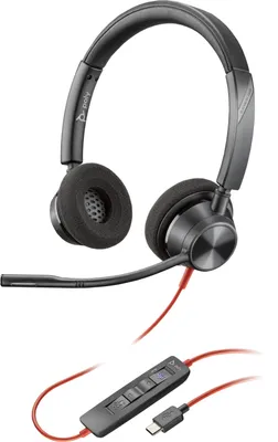 Zdjęcie produktu dla Słuchawki przewodowe HP Poly Blackwire 3320 z pałąkiem na głowę do biura/centrum telefonicznego USB Type-C czarne (76J19AA)