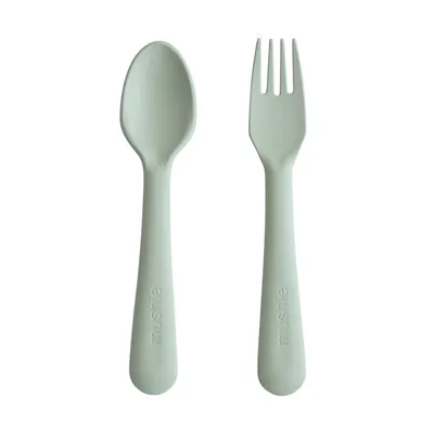 Immagine prodotto di Mushie - Forchetta e cucchiaio - Sage