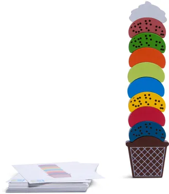 Produktbild von BS Toys Eiscreme-Kreationen Traum Stapelspiel - für Kinder ab 4 Jahren, Holzmaterial, mehrfarbig, Stapelspiel für 1-2 Spieler