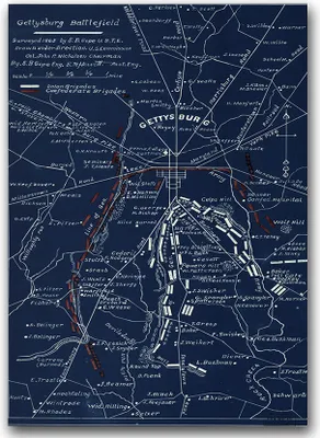 Produktbild von Poster - Canvas - Leinwand - 59,4 cm x 84,1 cm - Fotoposter - Leinwandkunst - Gettysburg Battlefield
