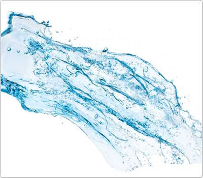 Produktbild von Spritzschutz Herdabdeckplatte Schneidebrett aus Glas Blaue Wassersplash 1-Teilig (60x52cm)