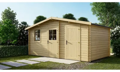Image de Abri de jardin en bois - 15m2 - 5x3m - Ep. 28mm - Couleur: naturel - DOM578 - ALTANKA