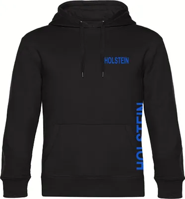 Produktbild von multifanshop Kapuzen Sweatshirt - Holstein - Brust & Seite, schwarz, Größe L