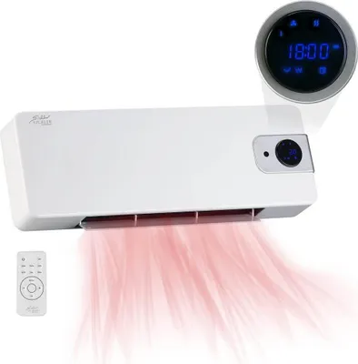 Immagine prodotto di Termoventilatore a parete in Vetroceramica Sichler LV-820.w con termostato digitale, oscillazione, 2.000 W