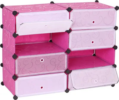 Obrázok produktu pre Skriňa na topánky HWC-B66, skrinka na topánky, 8 priehradiek 73x92x36cm ~ ružová