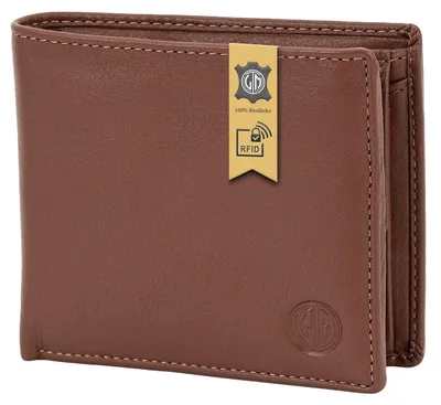 LINDENMANN Herren Leder Portemonnaie cognac