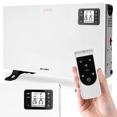 Produktbild von Konvektorheizung Heizung mit Fernbedienung MalTec CH2000DW Timer Termostat, 3 Heizstufen 750W/1250W/2000W LCD pilot Überhitzungsschutz, KI-generiertes Bild