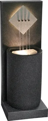 Produktbild von Dehner Gartenbrunnen Triton, Terassenbrunnen frostbeständig, Brunnen für Außen, mit LED Beleuchtung, ca. 96.5 x 36.5 x 33.5 cm, Polyethylen, schwarz