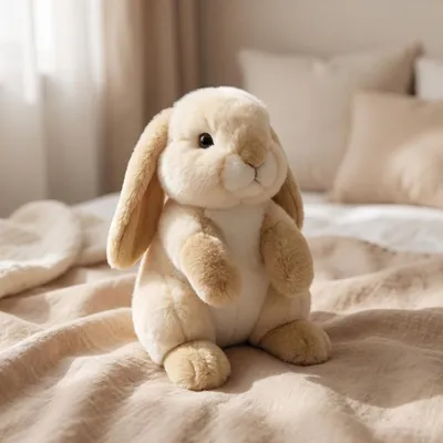 Produktbild von Hase Plüschtier 25cm Kuscheltier Stofftier Schlappohren Plüschhase weiß grau gelb Geschenk - Farbe: Hellbraun