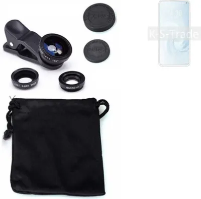 Produktbild von K-S-Trade Smartphone Kamera Linsen Set Kompatibel mit Meizu 17 Pro 3in1 Clip-On Kamera Adapter Macro Weitwinkel FishEye Fischauge Objektiv Linse