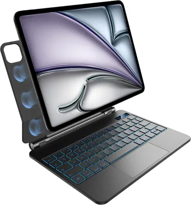 Immagine prodotto di Custodia con tastiera per iPad Air 11 M2/M3 e iPad Pro 11 Nimin QWERTZ con touchpad, nera