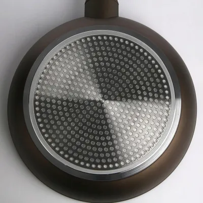Image de POÊLE en fonte d'aluminium Ø 28 cm à revêtement antiadhésif Poêle à frire à induction Marron
