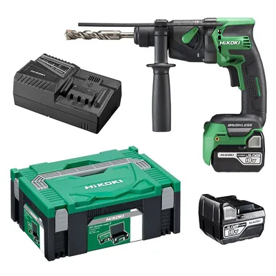 Image de Perforateur SDS+ 18mm Brushless 18V 1,3J - HIKOKI- avec 2 batteries 5Ah - chargeur - HitCase II - DH18DPBWPZ
