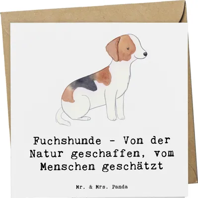 Produktbild von Mr. & Mrs. Panda Klappkarte Fuchshunde Liebe - Weiß - Geschenk, Hundeliebhaber, Hunderassen, Vielfalt, Grußkarte, doppelkarte, Hunderasse, faltkarte, Pflege, Energie