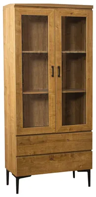 Holz-Kast mit 2 Türen und 2 Schubladen, 79 x 40 x 180 cm