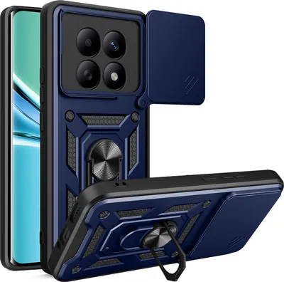 Produktbild von Outdoor Panzer Hülle für Xiaomi Redmi Note 15 4G / 5G Handyhülle mit Kameraschutz Ringhalter Blau