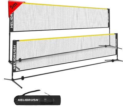 Image de Filet de badminton, hauteur réglable, structure en acier robuste, couleur jaune