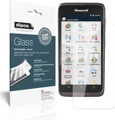 Produktbild von dipos I Panzerfolie klar passend für Honeywell EDA51 Schutzfolie 9H Displayschutz-Folie