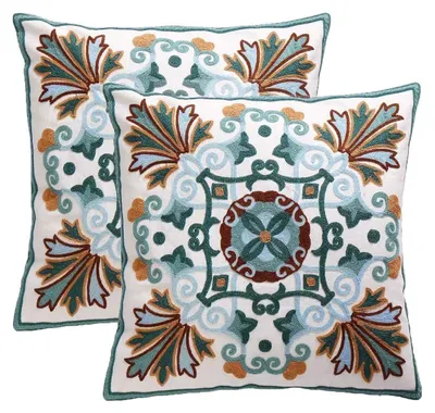 Image de Housse de coussin en jacquard, motif floral, 45 x 45 cm