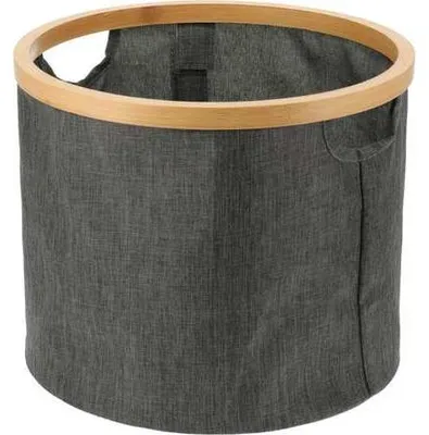 Productafbeelding van Badkameraccessoire KO-170495150, rond, met bamboe rand, 30 x 25 cm