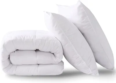 Productafbeelding van Dekbed 155 x 220 cm, 2 kussens 80 x 80 cm, microvezel vulling 250 g/m², wasbaar, voor slaapkamer