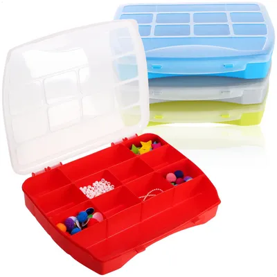 Produktbild von com-four® 4x Aufbewahrungsbox mit transparentem Deckel - Sortierbox