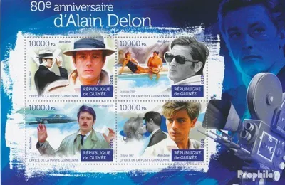 Produktbild von Briefmarken Guinea 2015 Mi 11223-11226 Kleinbogen (kompl. Ausgabe) postfrisch Alain Delon
