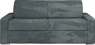 Produktbild von 4-Sitzer-Express-Schlafsofa aus Cord in stahlblau - Liegefläche 160 cm - Matratze 14 cm - CALITO