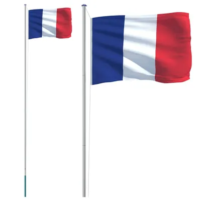 Produktbild von Französische Flagge mit Mast 6,08 m Aluminium