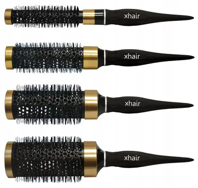 Produktbild von Rundbürste Xhair 50 mm schwarz mit integriertem Spieß für Haarstyling