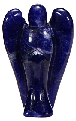 Produktbild von Morella Edelstein Sodalith Engel Glücksbringer Schutzengel zum Mitnehmen 3,5 cm in Samtbeutel