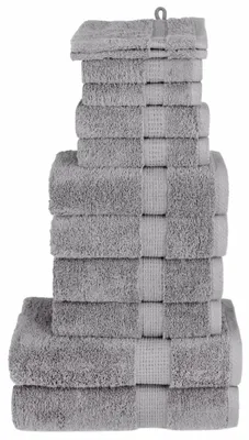 Immagine prodotto di vidaXL Set di asciugamani premium da 12 pezzi SOLUND grigio 600 g/m²