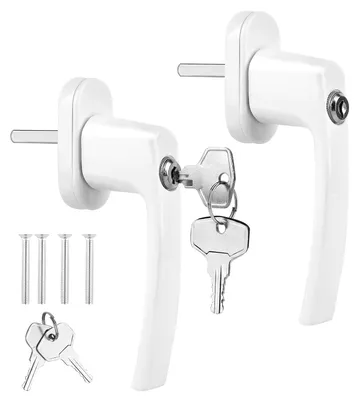 Productafbeelding van TRANKIELO® - 2 stuks afsluitbare raamgrepen - Aluminium raambeveiliging - Kinderbeveiliging voor ramen en deuren