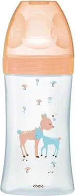 Image de Biberon Anti-Coliques Dodie Sensation+ Verre, 270ml, +0m, Beige Biche, Tétine Plate 3 Vitesses