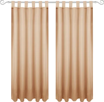 Obrázek produktu pro Záclona se smyčkami 140x175 cm (šířka x délka) v pískově šedé barvě, neprůhledná záclona, záclona se smyčkami v mnoha variantách