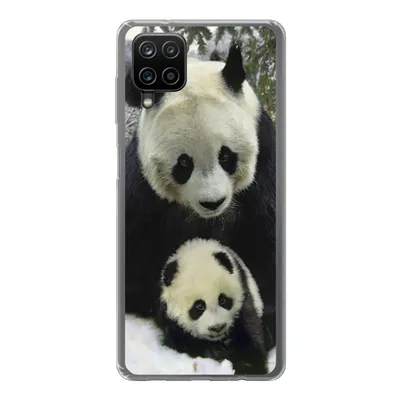 Produktbild von MuchoWow® Handyhülle Schutzhülle Hülle für Samsung Galaxy A12 Panda - Jungtier - Schnee Silikon Softcase Handy Hülle - Bild