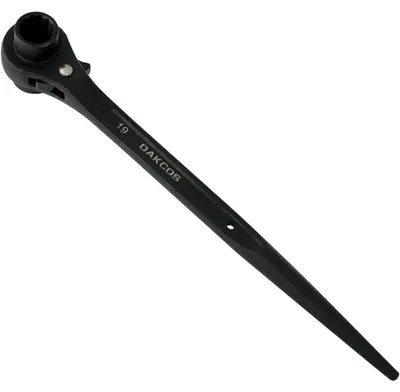 Image de Clé à douille pour échafaudage, 19/22 mm, réversible, en acier CR-V, noire, 310 mm