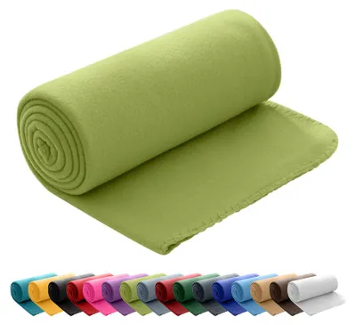 Produktbild von Polar Fleecedecke 130x160 OEKO-TEX ca. 400g Gewicht, mit Antipilling & Kettelrand - Farbe grün