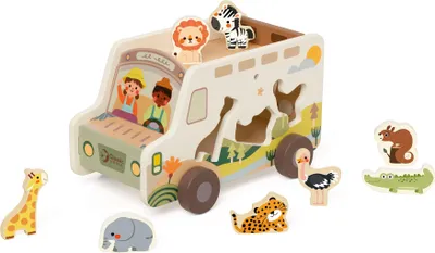 Zdjęcie produktu dla Classic World Drewniane samochody safari - zabawki edukacyjne dla dzieci