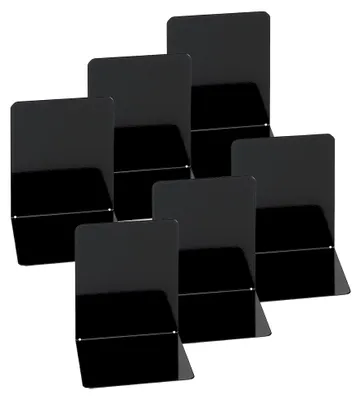 Produktbild von Buchstützen aus Metall, 2 Stück, 14x12x14 cm, Schwarz (schwarz | 3er Pack)