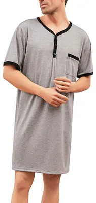 Imagen del producto de Solidchoice - Camiseta de pijama de algodón para hombre, manga corta