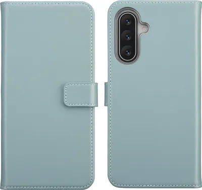 Image de Selencia Étui en cuir véritable pour Samsung Galaxy A17 (5G) / (4G) - Bleu ciel