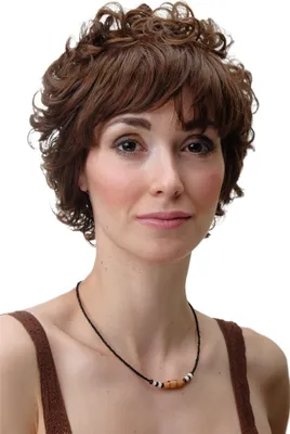 Produktbild von WIG ME UP Perücke kurz Pony Locken braun DHL149214-8