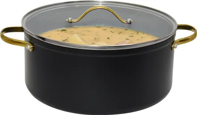 Produktbild von Küchentopf 2,7L Kochtopf mit Glasdeckel Universaltopf Gas Induktion Aluminium