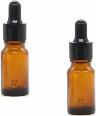 2 Braune Glasfläschchen 15 ml mit Pipette, wiederverwendbar